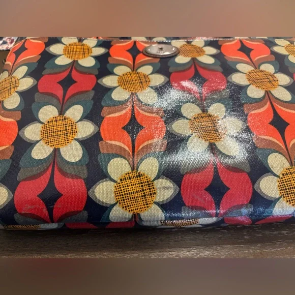 🔑 Vintage Fossil Key-Per • Coated Canvas Mod Floral Laptop Bag - Picture 6 of 9